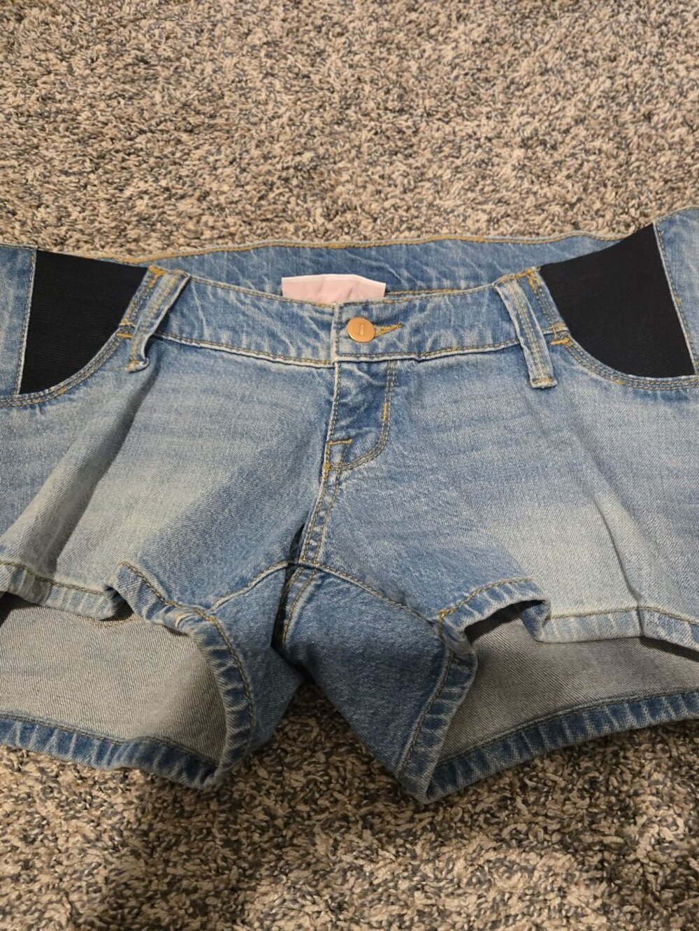 NWT Isabel Maternity Midi Jean Shorts Light Blue 00